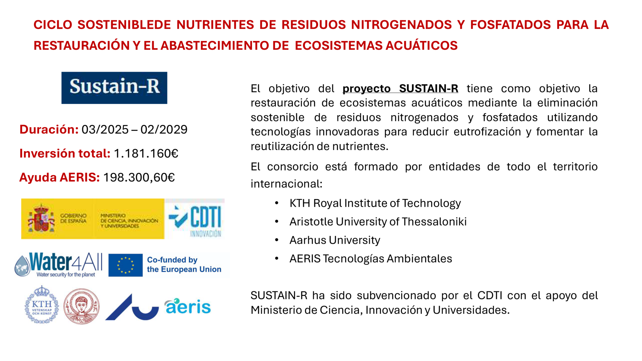 Sustarin R Proyecto SUSTAIN-R - Aeris